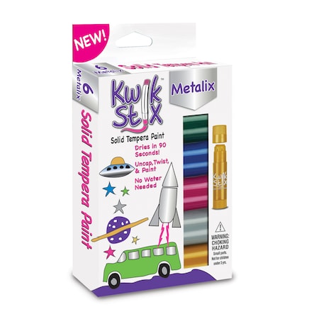 Solid Tempera Paint Sticks, Metallic Colors, PK36